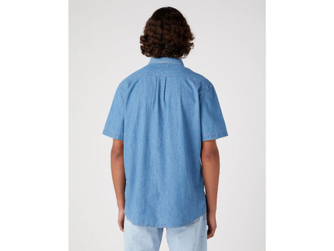 Wrangler Men's Blue Light Stone Denim Shirt | Wrangler In Lebanon