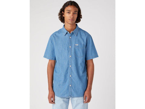 Wrangler Men's Blue Light Stone Denim Shirt | Wrangler In Lebanon