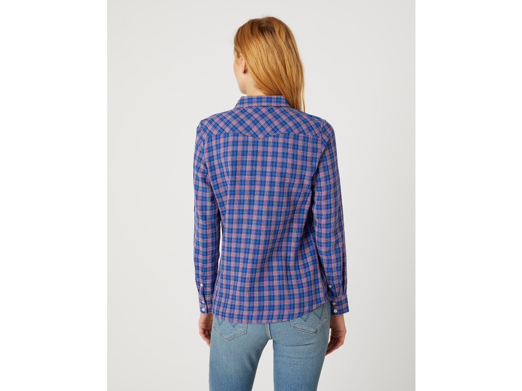 Lee Women's Nautical Blue Checkered Slim Regular Western Shirt | Lee In Lebanon