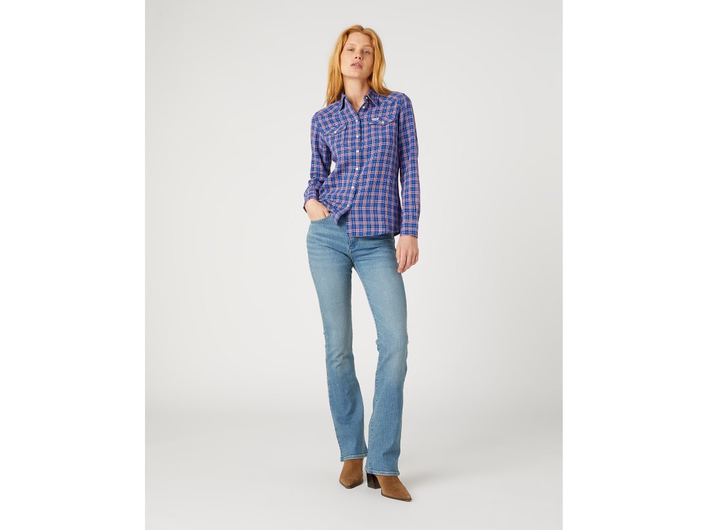 Lee Women's Nautical Blue Checkered Slim Regular Western Shirt | Lee In Lebanon