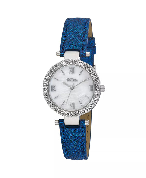 Bob Mackie Women's Blue Polyurethane Strap Glitz Mop Dial Watch | Bob Mackie In Lebanon
