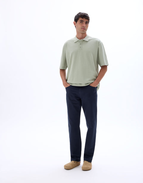 Celio Men's Navy Straight stretch cotton Pants | Celio in Lebanon