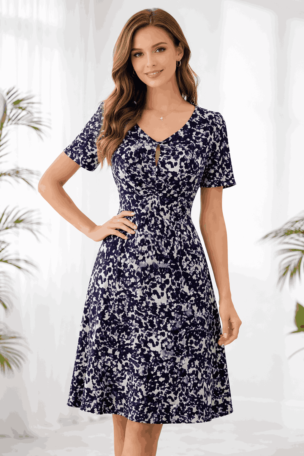 Michael Kors Women's Navy & White Leopard Print Dress | Michael Kors In Lebanon