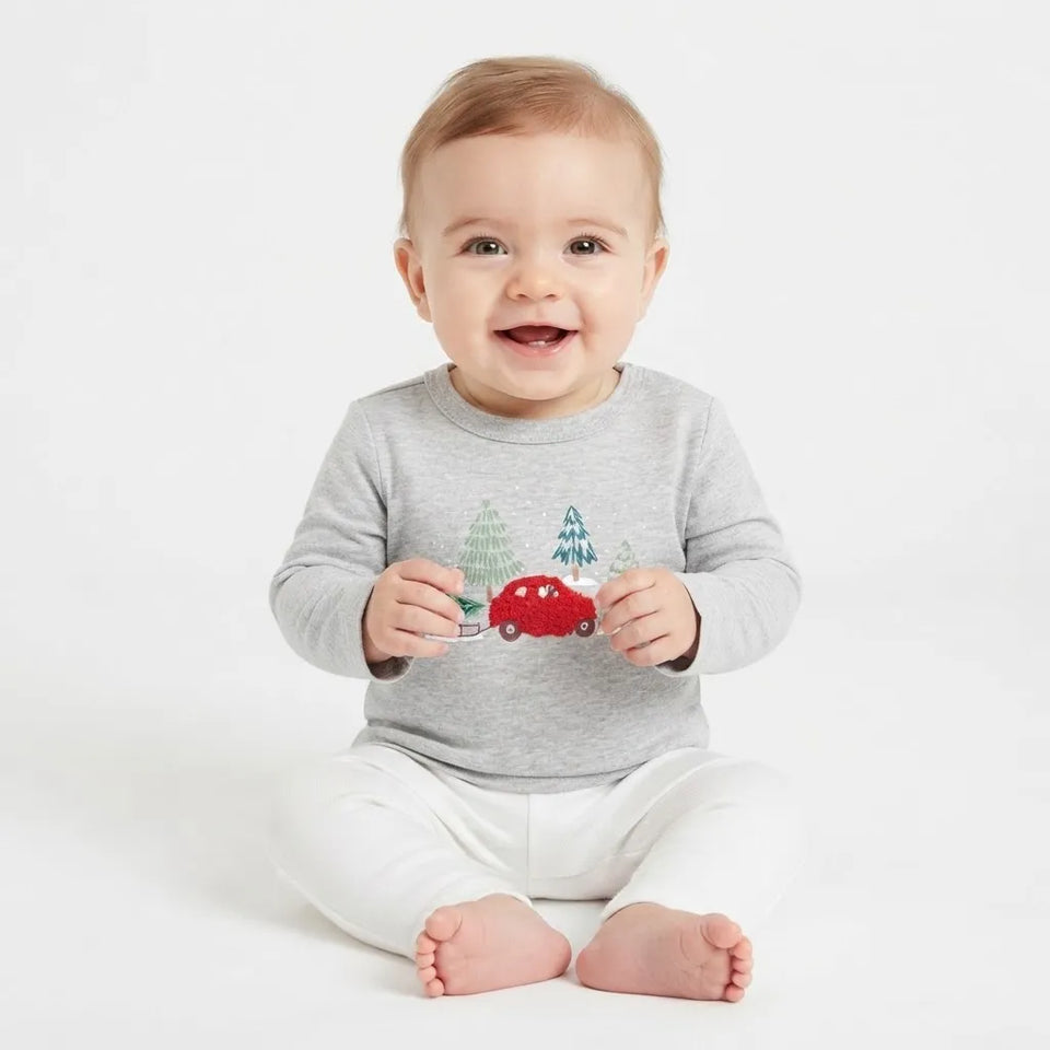 First Impressions Baby Boy's Gray Long-Sleeve Blouse