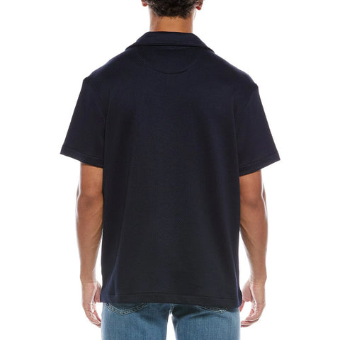 Scotch & Soda Men's Navy Popcorn Jersey Camp Shirt | Scotch & Soda In Lebanon