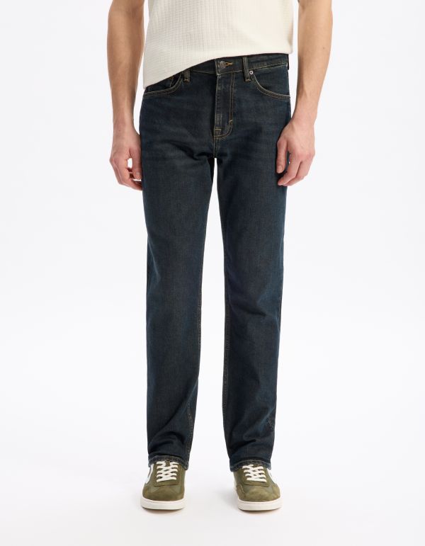 Celio Men's Navy Straight Leg Stretch Cotton Jeans |Celio In Lebanon