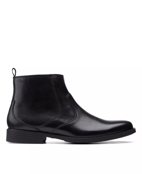 Clarks Men's Black Whiddon Leather Zip Boot | Clarks In Lebanon
