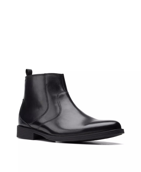 Clarks Men's Black Whiddon Leather Zip Boot | Clarks In Lebanon
