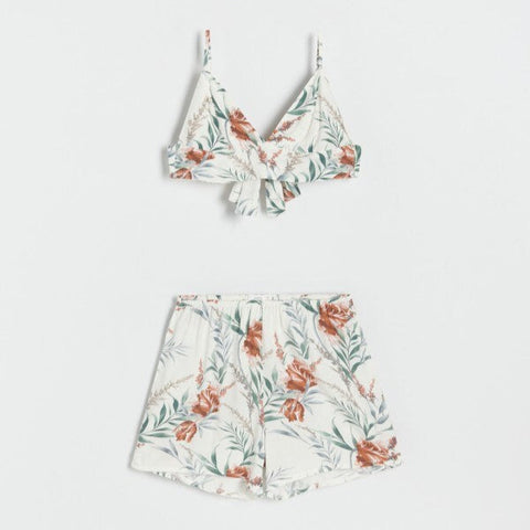 Floral bikini set on a white background