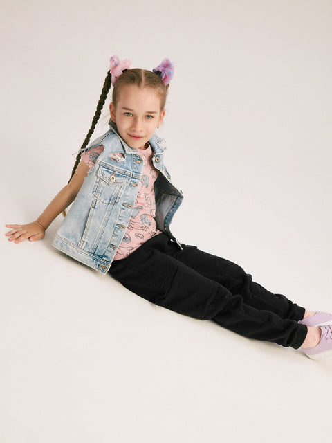 Reserved Girl's Black Cargo Sweatpants | Reserved In Lebanon