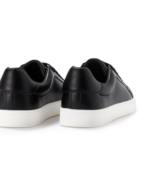 Celio Men's Black Leather Low Top Sneakers | Celio In Lebanon