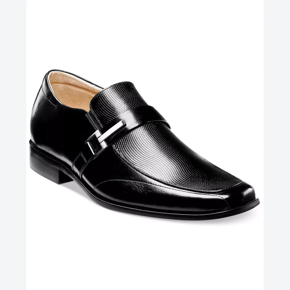 Stacy Adams Men's Black Beau Bit Perforated Leather Loafer