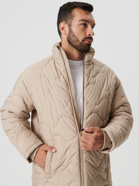 Sinsay Men's Tan Puffer Long Sleeve Inflatable Jacket|Sinsay In Lebanon
