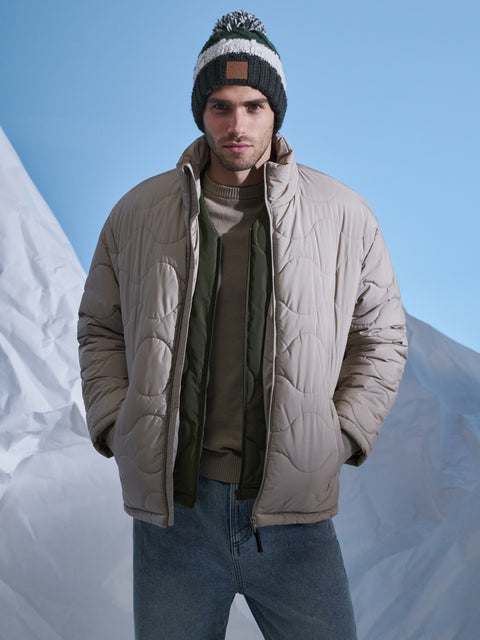 Sinsay Men's Tan Puffer Long Sleeve Inflatable Jacket|Sinsay In Lebanon