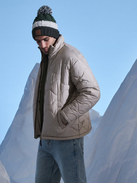 Sinsay Men's Tan Puffer Long Sleeve Inflatable Jacket|Sinsay In Lebanon