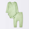 Cloud Island Baby Green 2pc Neutral Pointelle Top & Bottom Set | Cloud Island In Lebanon