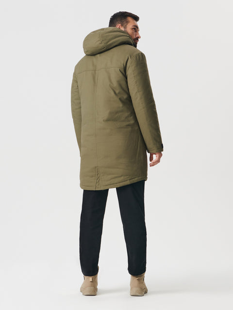 Sinsay Men's Khaki Green Faux Fur Lined Jacket | Sinsay in Lebanon