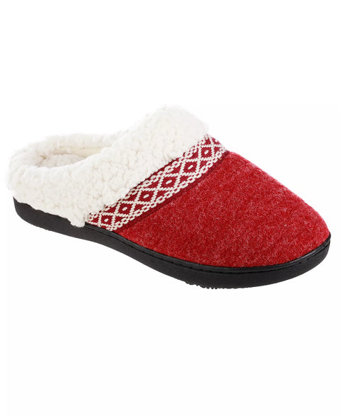 Isotoner Signature Women's Red Heather-Knit Ada Hoodback Boxed Slippers | Isotoner Signature In Lebanon