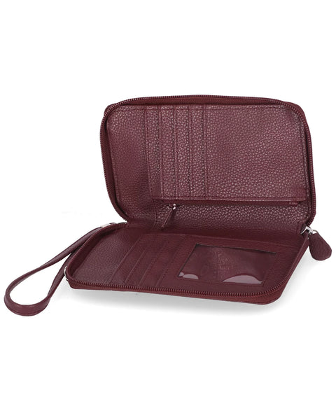 Giani Bernini Women's Wine Softy Leather Tech Crossbody Wallet | Giani Bernini In Lebanon