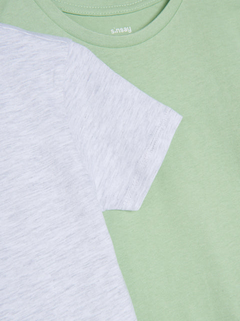 Sinsay Boy's Grey & Light Green T-Shirts 2 Pack | Sinsay In Lebanon