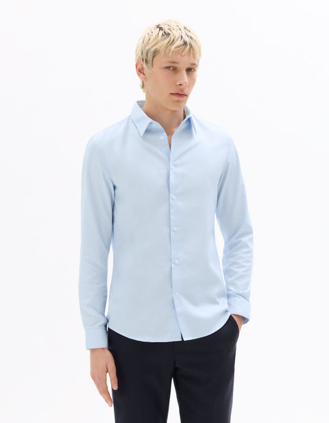 Celio Men's Light Blue Slim Fit  Twill Shirt| Celio in Lebanon