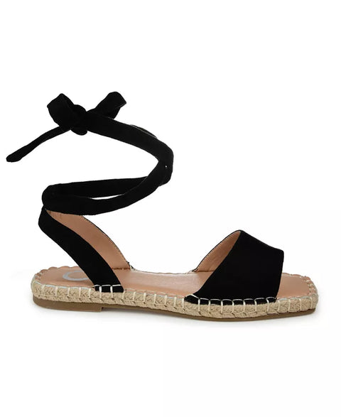 Journee Collection Women's Black Emelie Espadrille Flat Sandals | Journee Collection In Lebanon