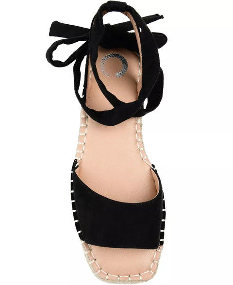 Journee Collection Women's Black Emelie Espadrille Flat Sandals | Journee Collection In Lebanon