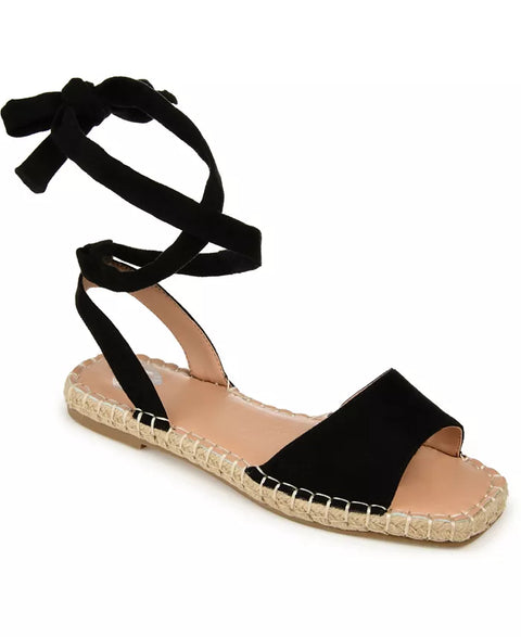 Journee Collection Women's Black Emelie Espadrille Flat Sandals | Journee Collection In Lebanon