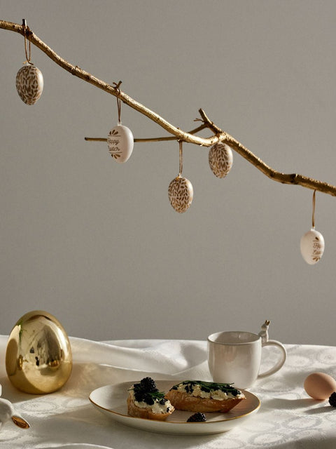 Sinsay White & Gold Pack Of 12 Eggs Easter Decoration Set | Sinsay In Lebanon