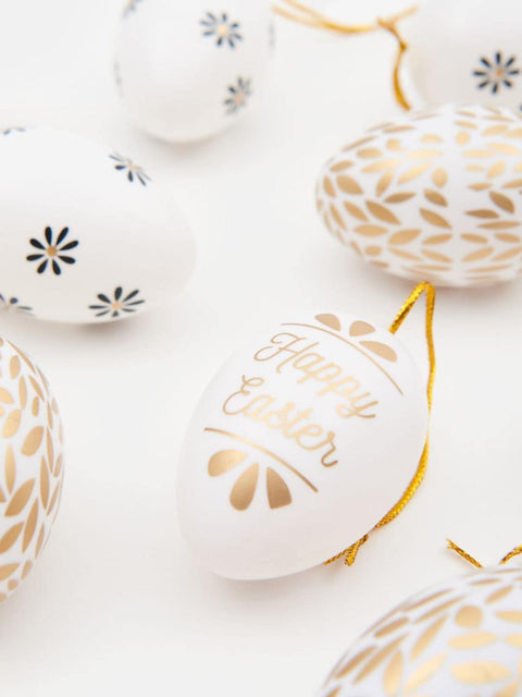 Sinsay White & Gold Pack Of 12 Eggs Easter Decoration Set | Sinsay In Lebanon