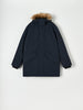 Sinsay Men's Navy Blue Faux Fur Trim Hooded Parka Jacket | Sinsay in Lebanon