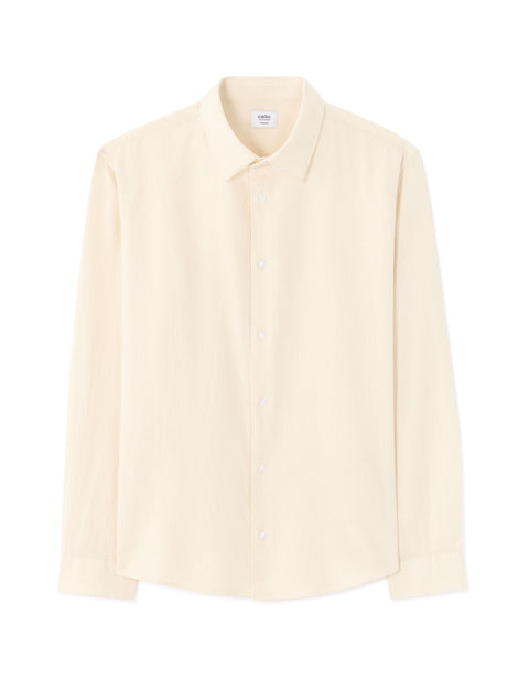 Celio Men's Off-Beige  Long Sleeve Shirt | Celio in Lebanon