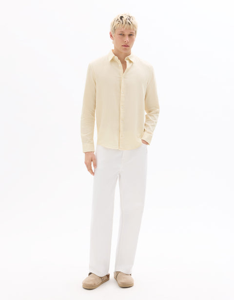 Celio Men's Off-Beige  Long Sleeve Shirt | Celio in Lebanon