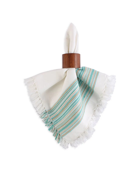 Design Imports Fringed Stripe Table Toppers, 20" x 20", Set of 6 | Design Imports In Lebanon