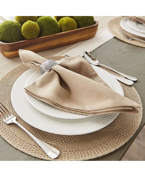 Design Imports Stone Floral Woven Round Placemat, Set of 6 | Design Imports In Lebanon