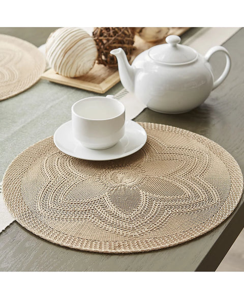 Design Imports Stone Floral Woven Round Placemat, Set of 6 | Design Imports In Lebanon