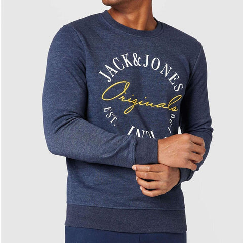 Jack & Jones Men's Navy Long Sleeve Sweatshirt | Jack & Jones In Lebanon