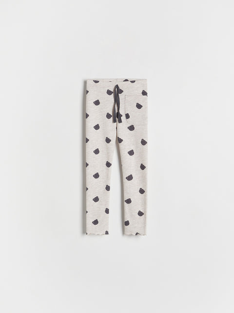 Leggings with a heart pattern on a white background