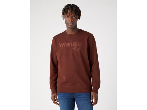 Wrangler Men's Brown Crew Neck Logo Printed Sweatshirt | Wrangler In Lebanon