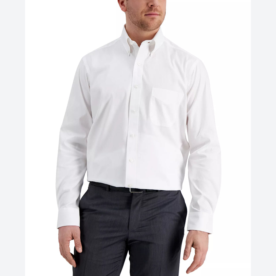 Club Room Men's White Regular Fit PinpointShirt