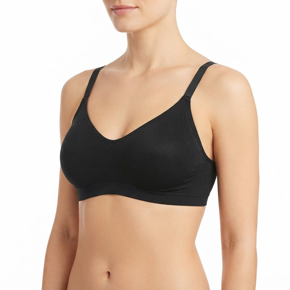 Warner's Women's Black Lightly Lined Comfort Wireless Bra