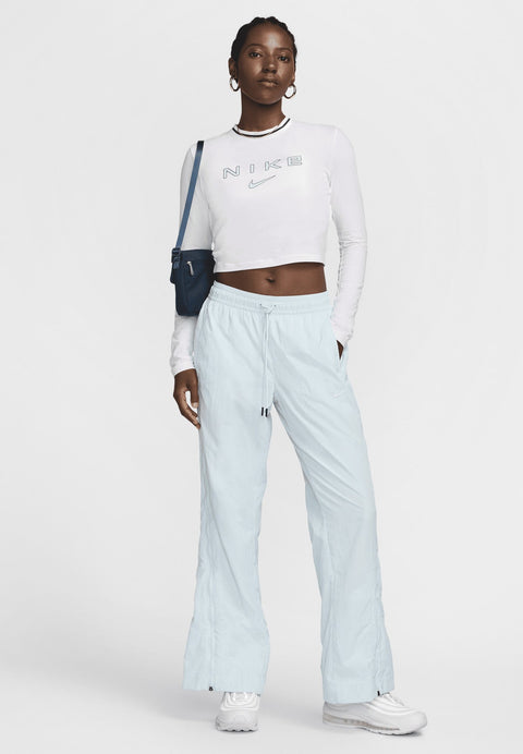 Nike Women's White Sportswear Chill Knit Slim Cropped Graphic Blouse | Nike In Lebanon
