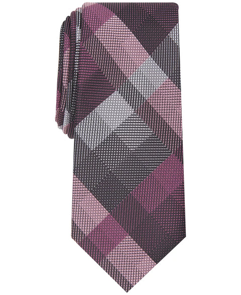 Alfani Men's Pink  Ember Plaid Slim Tie | Alfani in Lebanon