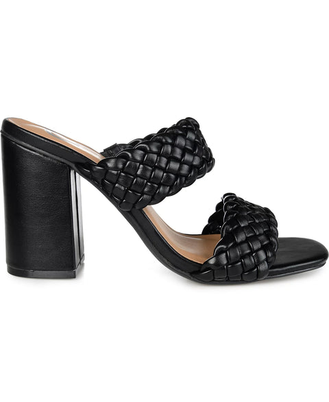 Journee Collection Women's Black Melissa Woven Sandals | Journee Collection In Lebanon