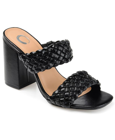 Journee Collection Women's Black Melissa Woven Sandals | Journee Collection In Lebanon