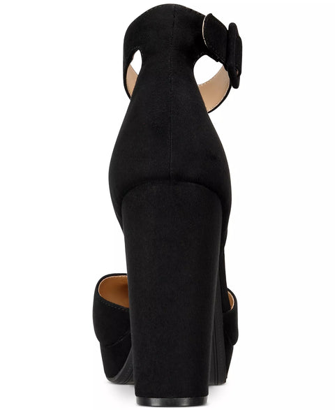 Sun + Stone Women's Black Estrella Block Heel Ankle Strap Platform Heel | Sun + Stone In Lebanon