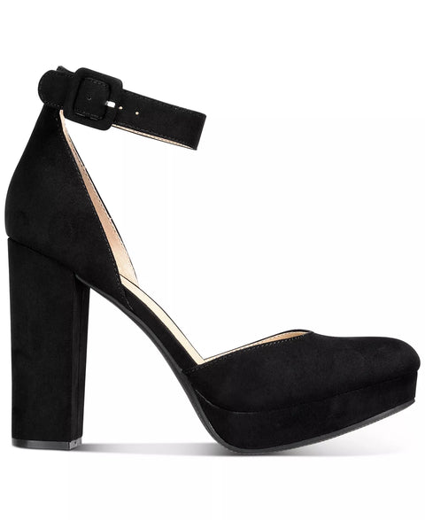 Sun + Stone Women's Black Estrella Block Heel Ankle Strap Platform Heel | Sun + Stone In Lebanon