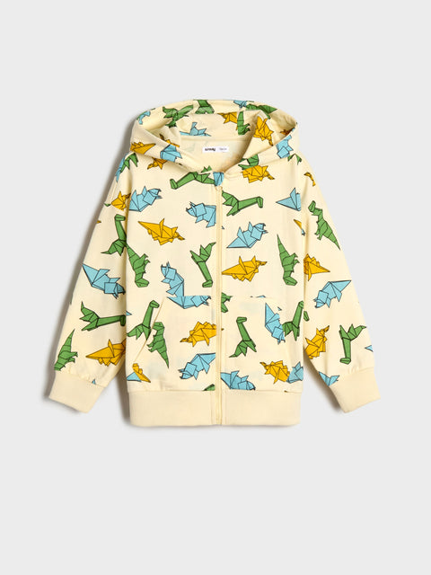 Sinsay Boy's Beige Zip-Up Jacket With Print | Sinsay In Lebanon