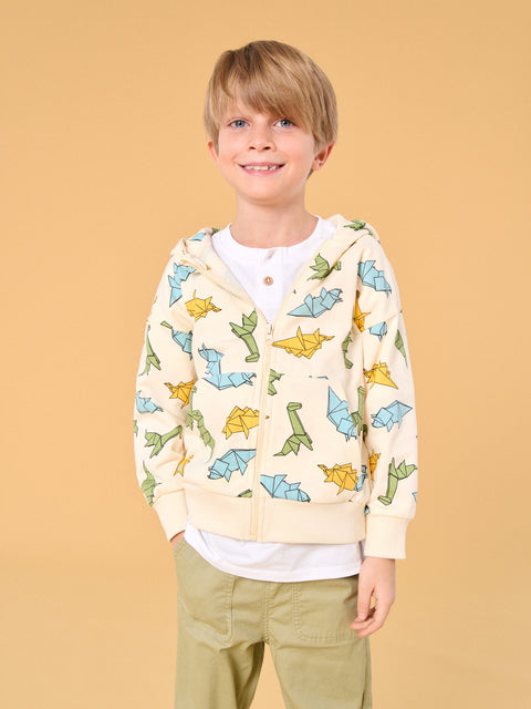 Sinsay Boy's Beige Zip-Up Jacket With Print | Sinsay In Lebanon