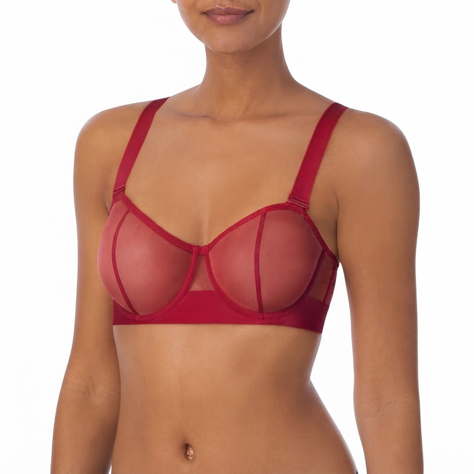 DKNY Women's Deep Berry Mesh Convertible Strapless Bra
